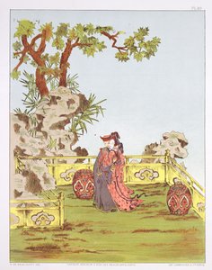 Pariskunta kiinalaisessa puutarhassa, "Kiinan koristeet", julkaistu 1700-luvun lopulla - 1800-luvun alkupuolella